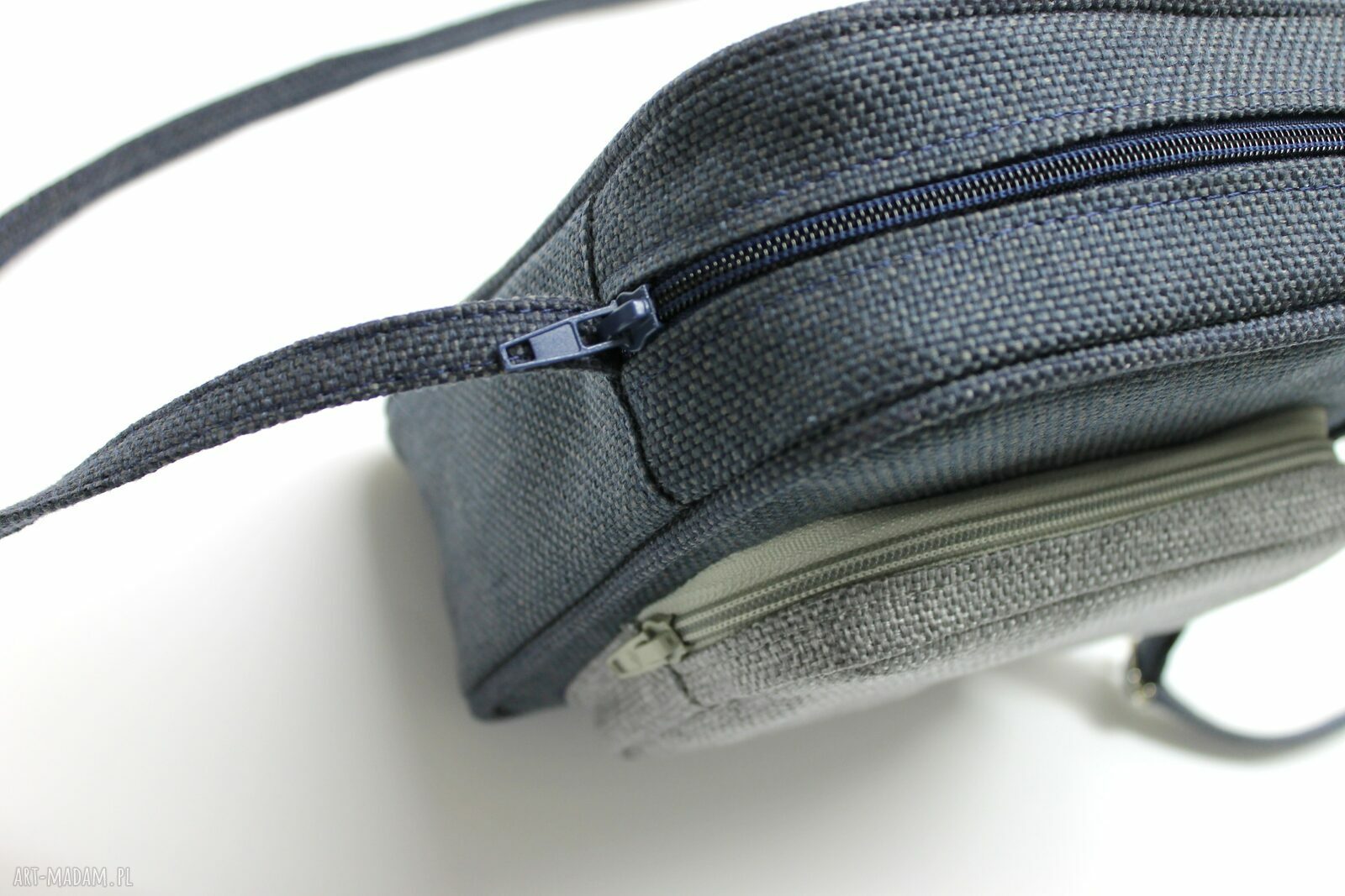 Chlebak - tkanina granat i szary (mini torebka handmade)