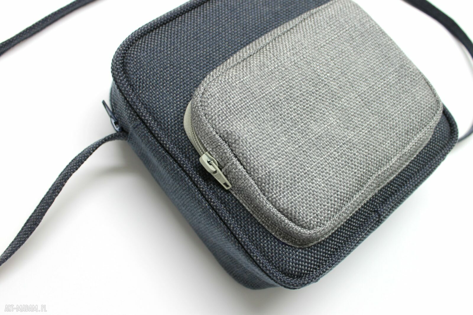 Chlebak - tkanina granat i szary (mini torebka handmade)