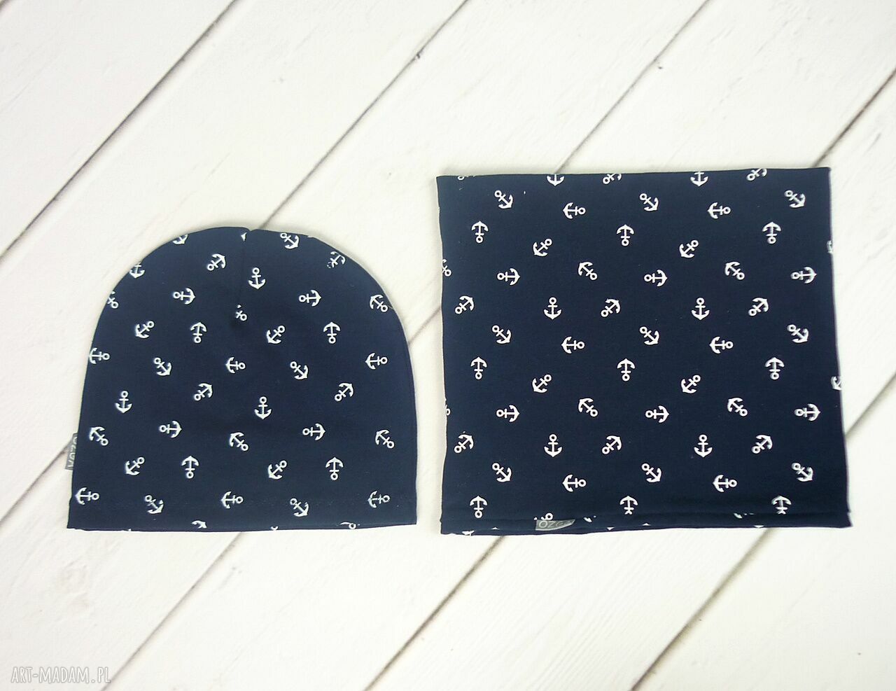 Cienka czapka komin dla chłopca opaska chłopiec bawełna prezent