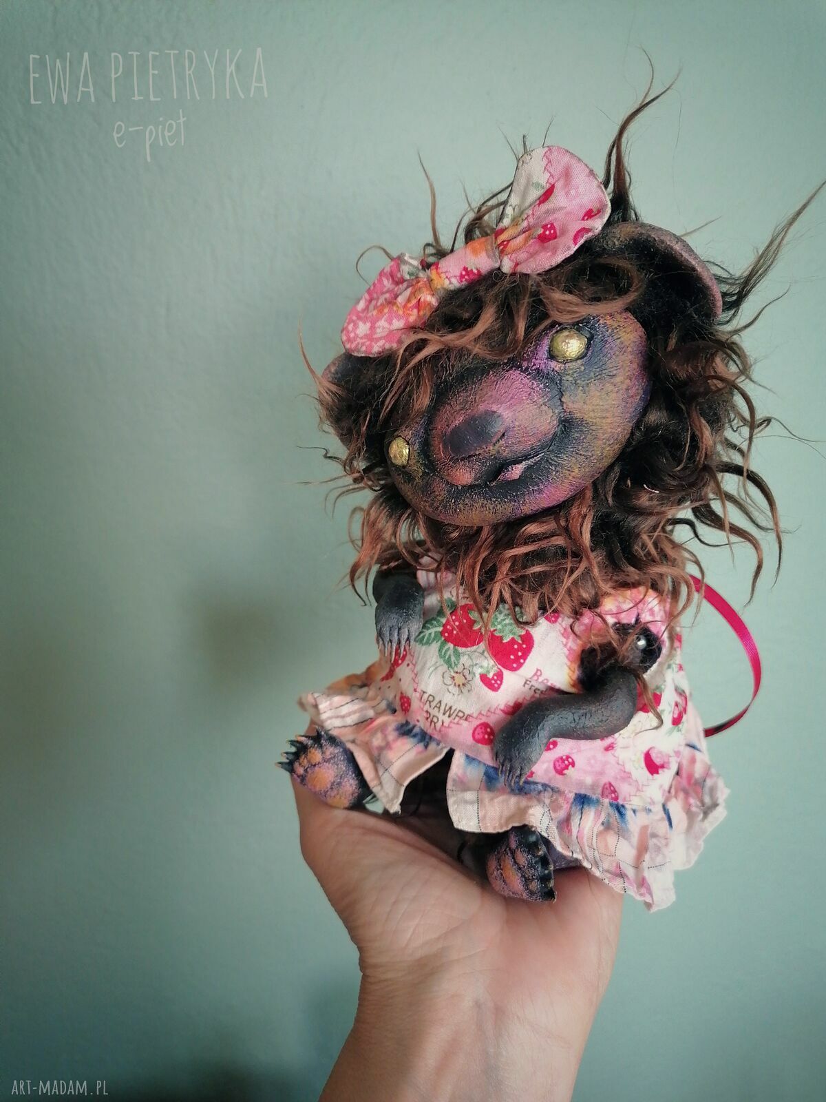 Chochlik złotooki e-piet - artystyczna lalka kolekcjonerska 16 cm