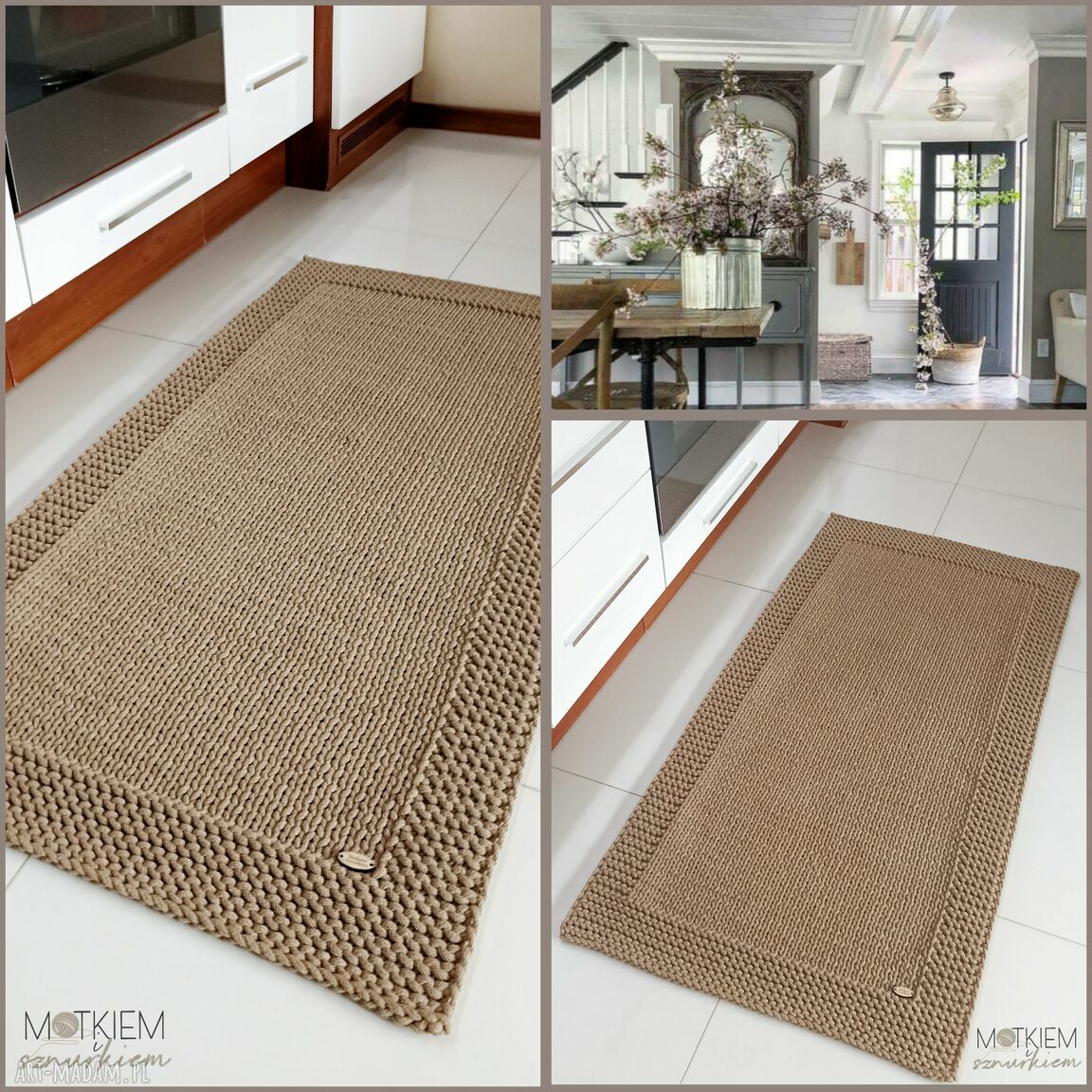 Dywan chodnik ze sznurka Cadre 40x90 cm do sypialni