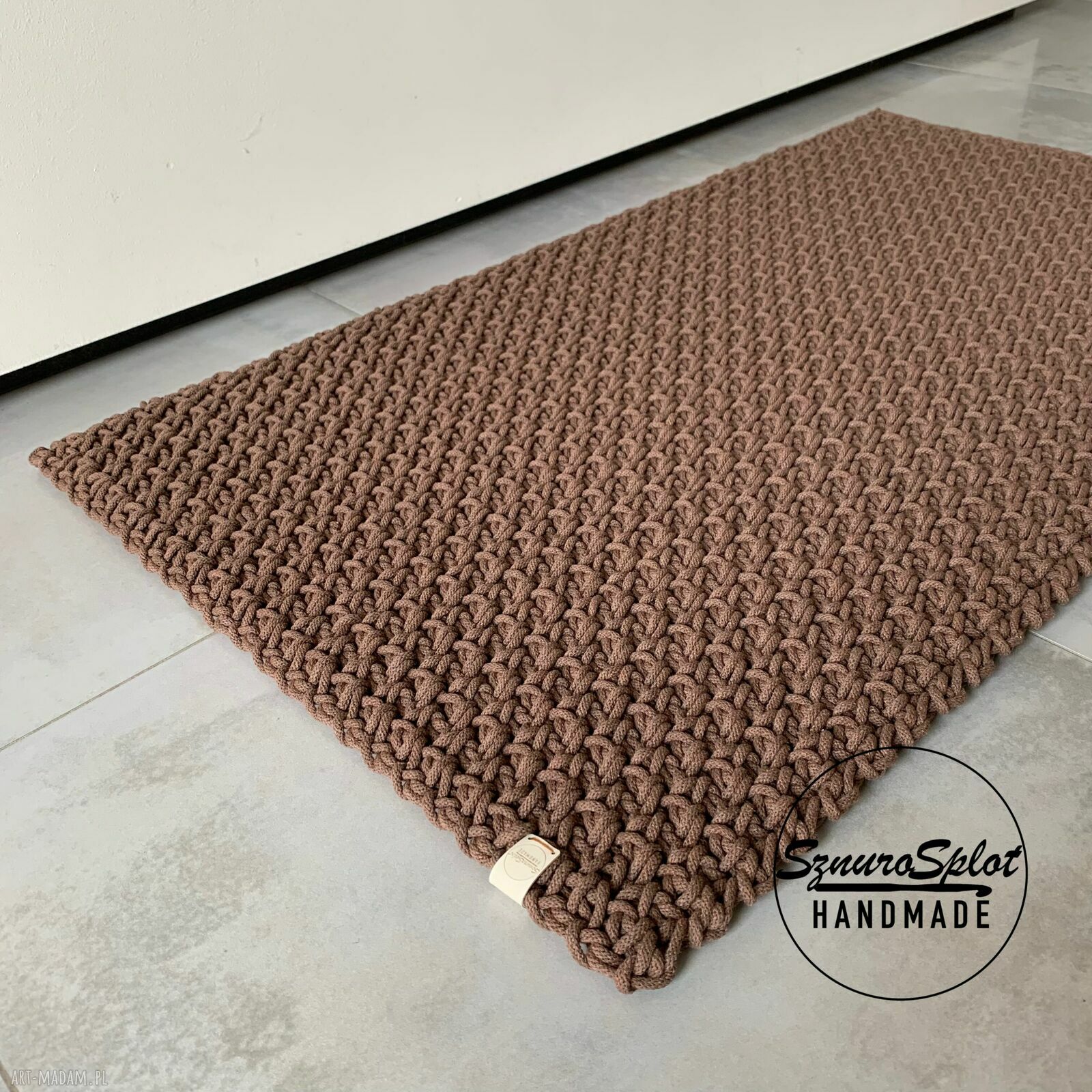 Chodnik ze sznurka bawełnianego 60x90 cm do łazienki