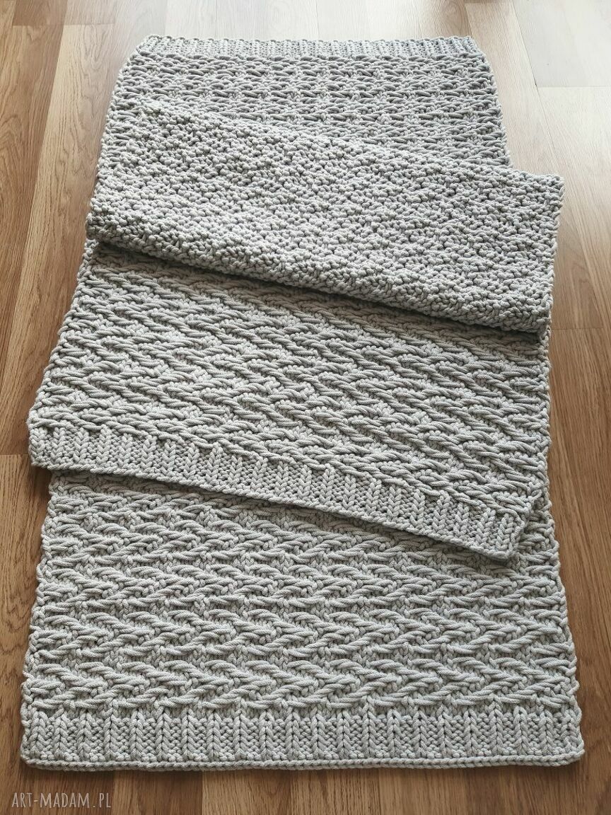 Chodnik do łazienki ze sznurka bawełnianego 65x120 cm w jasnej szarości (ręczne sploty)
