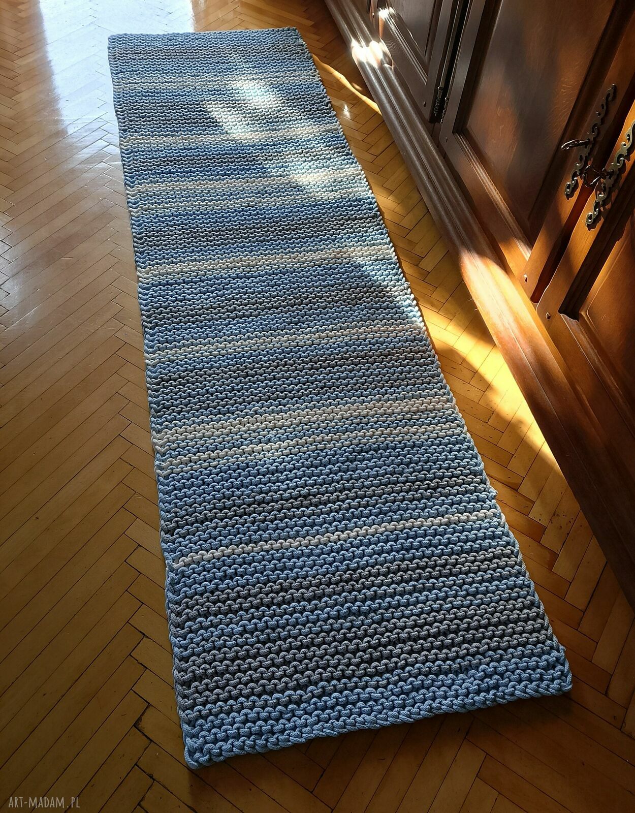 Chodnik ze sznurka na drutach - dwustronny kilim (200x55 cm)