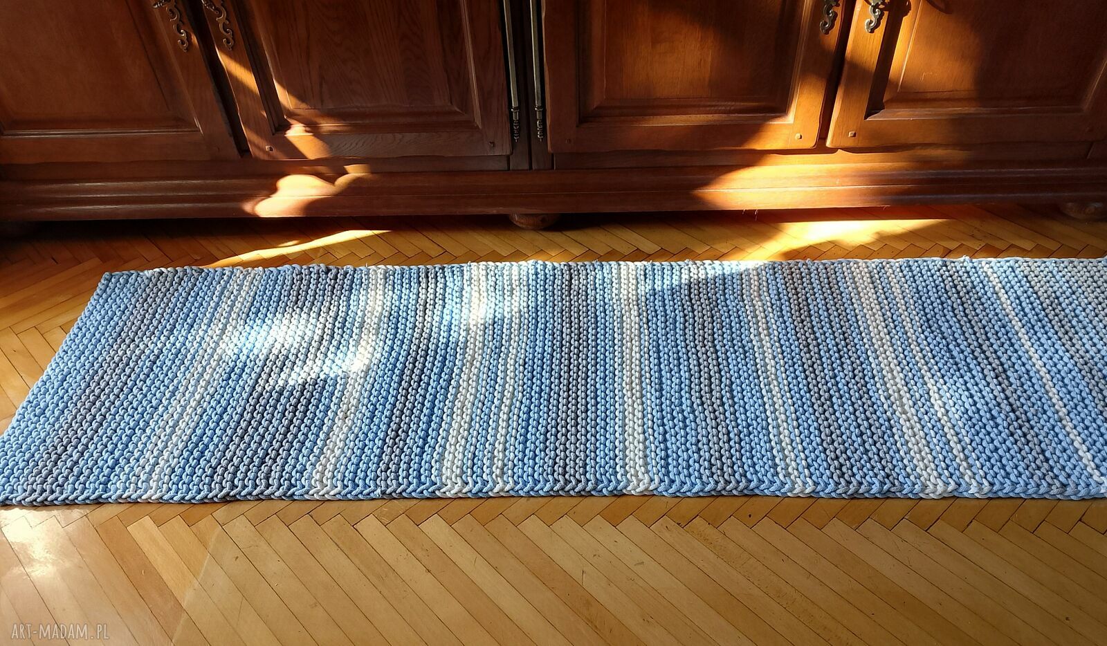 Chodnik ze sznurka na drutach - dwustronny kilim (200x55 cm)
