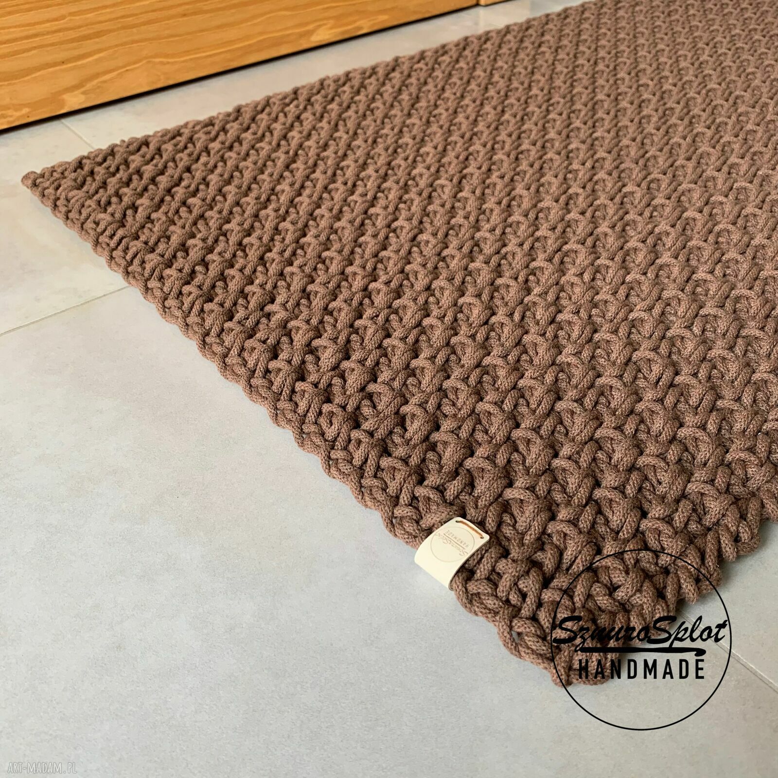 Chodnik ze sznurka bawełnianego 60x90 cm do łazienki