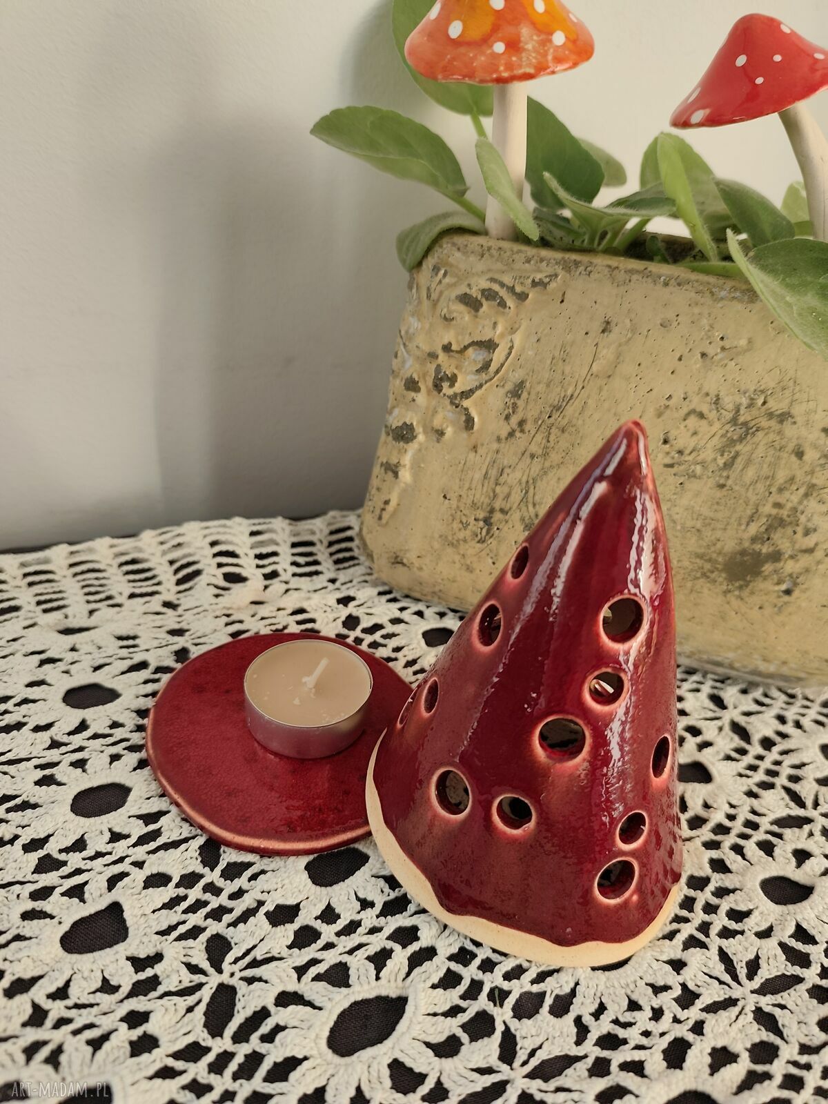 Choinka ceramiczna - lampion "Wolna Chwila" na spokojne, świąteczne wieczory
