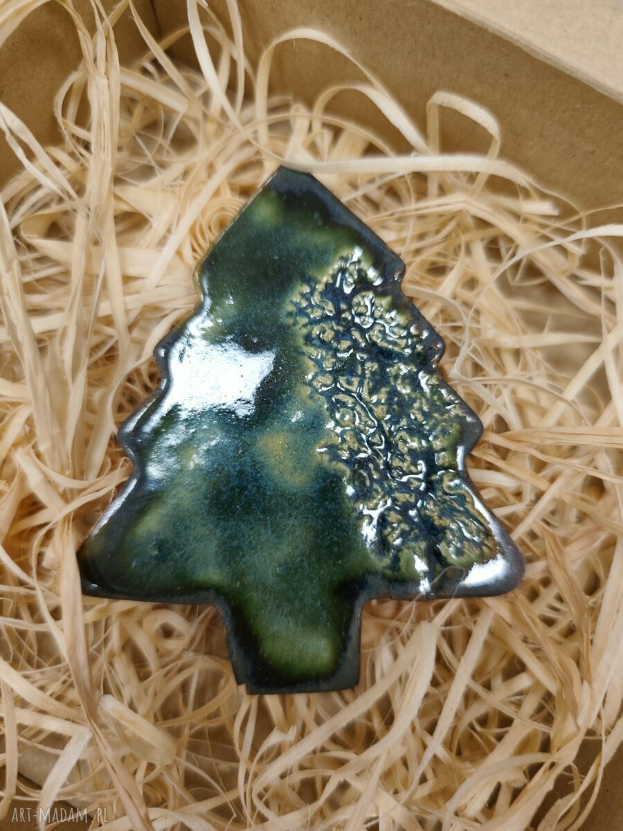 Choinka ceramiczna - magnes świąteczny 9,5 x 7,5 cm