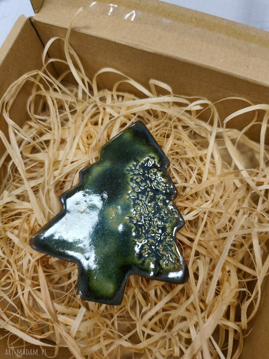 Choinka ceramiczna - magnes świąteczny 9,5 x 7,5 cm