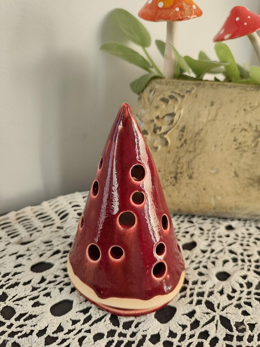 Choinka ceramiczna - lampion "Wolna Chwila" na spokojne, świąteczne wieczory