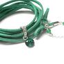 niesztampowe naszyjniki srebro choker 2 w 1 - emerald