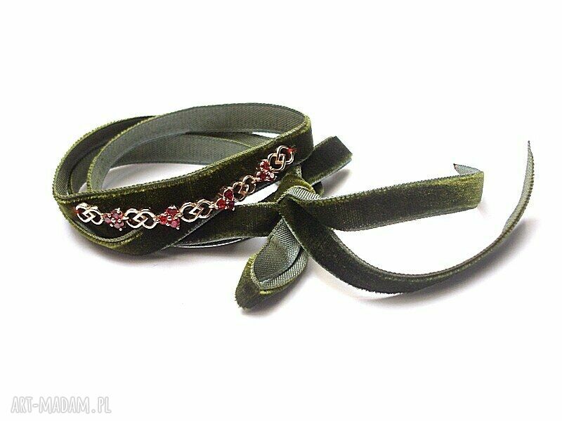 Choker z jarzębinkami i cyrkoniami - ręcznie wykonana biżuteria