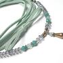 swarovski naszyjniki turkusowe choker 2 w 1 - mint