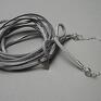 oryginalne naszyjniki srebro choker 2 w 1 - silver grey