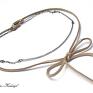 niebanalne naszyjniki srebro choker beige /gold/ -