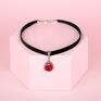 handmade naszyjniki choker black/red