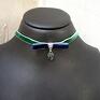 naszyjniki choker - bow /green navy /