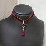 handmade naszyjniki choker - burgund /chwost/