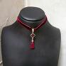 chwost naszyjniki choker burgund -