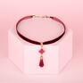 handmade naszyjniki choker burgund /chwost/