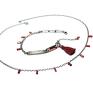 eleganckie naszyjniki delikatny choker /cyrkonie - red magma/