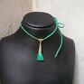 zielone naszyjniki choker - emerald /chwost/