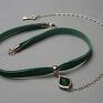 handmade choker green /smycz / - naszyjnik