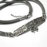 naszyjniki srebro choker - koronkowy grey