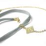 trendy naszyjniki metal choker - l. grey /smycz/