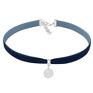 ręcznie wykonane naszyjniki choker navy blue velvet