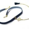 ręczne wykonanie naszyjniki choker navy /smycz/