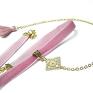 trendy naszyjniki choker - pink /smycz/