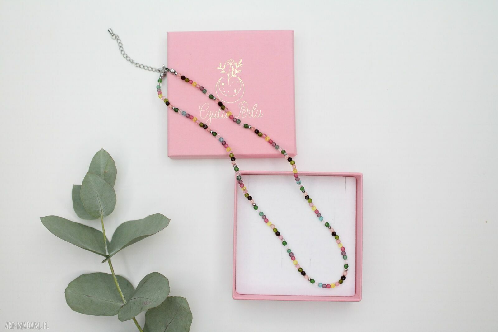 Kolorowy choker z drobnych szklanych koralików