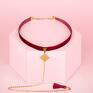 hand made naszyjniki choker ruby /smycz/