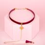 handmade naszyjniki choker ruby /smycz/