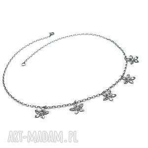 choker silver flower - naszyjnik