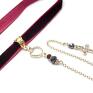 niepowtarzalne naszyjniki choker - /smycz/ burgund cross/