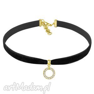 choker - swarovski circle velvet