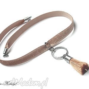 choker taupe boho - naszyjnik