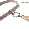 beżowe naszyjniki srebro choker /taupe/boho/ -