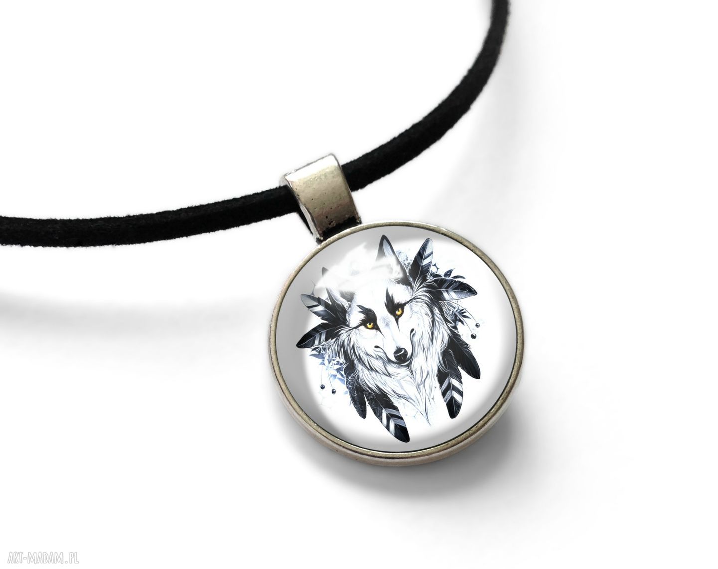 Wilk - choker z powiększającym szkłem 20 mm
