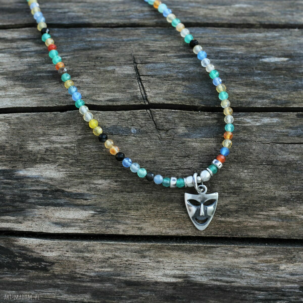 Choker z kolorowych agatów II