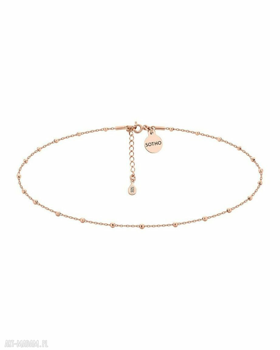 Choker różowego złota kuleczkami kulki kuleczki naszyjnik krótki