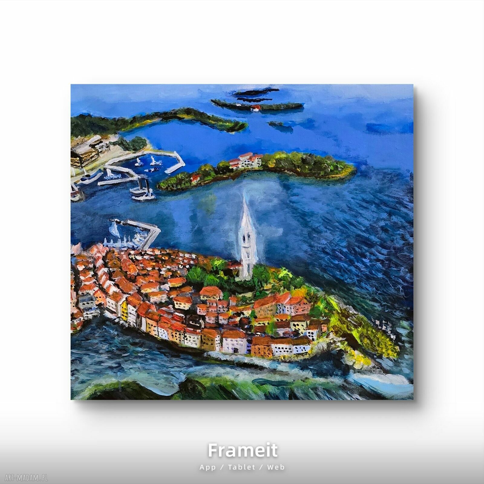 Chorwacja - Wyspa Korcula: obraz akrylowy ręcznie malowany 50x70 cm