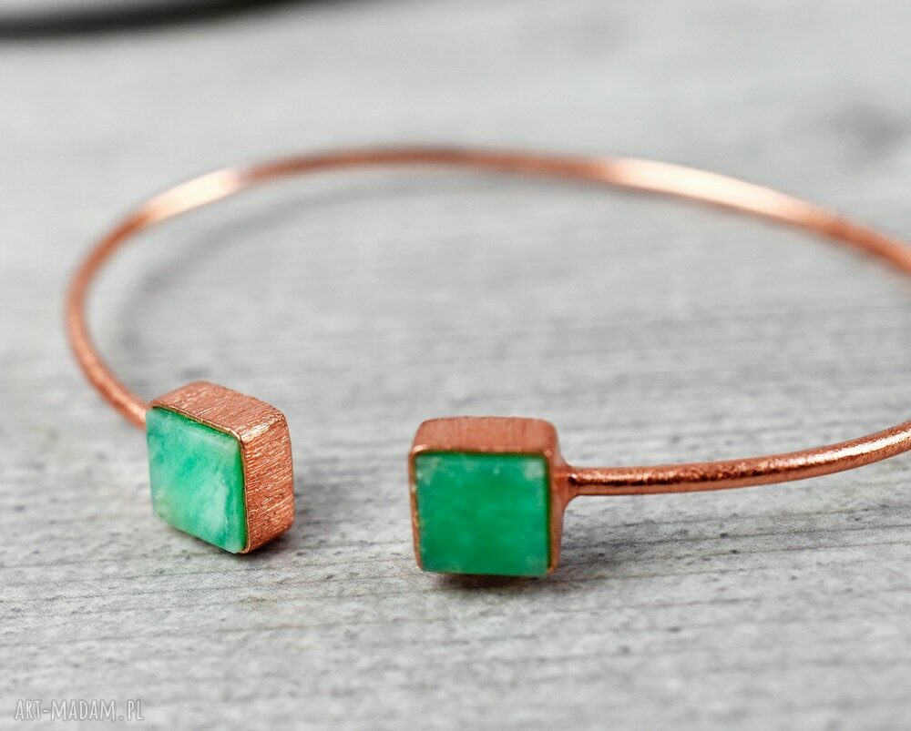 bransoletki: CHRYZOPRAZ 925/18k Różowo pozł. bransoletka Ręcznie zrobione