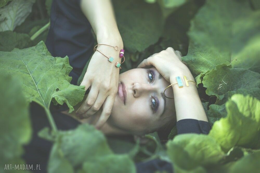 bransoletki: CHRYZOPRAZ 925/18k Różowo pozł. bransoletka Ręcznie zrobione