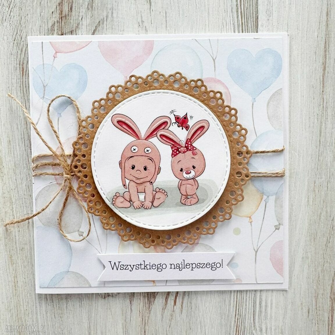 Kartka urodziny roczek babyshower prezent chrzest okolicznościowa