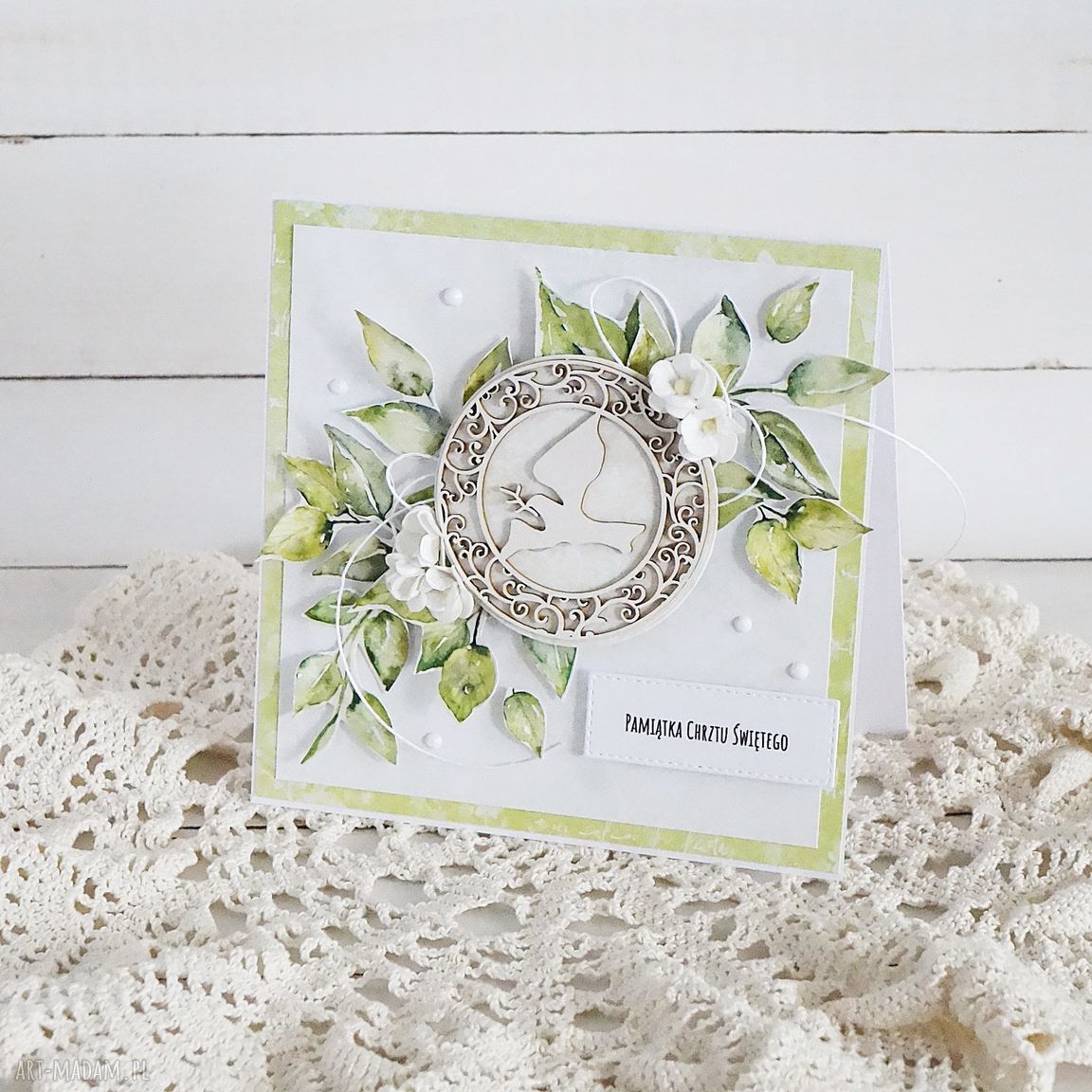 Pamiątka chrztu Świętego 455 chrzest chrzciny elegancka delikatna