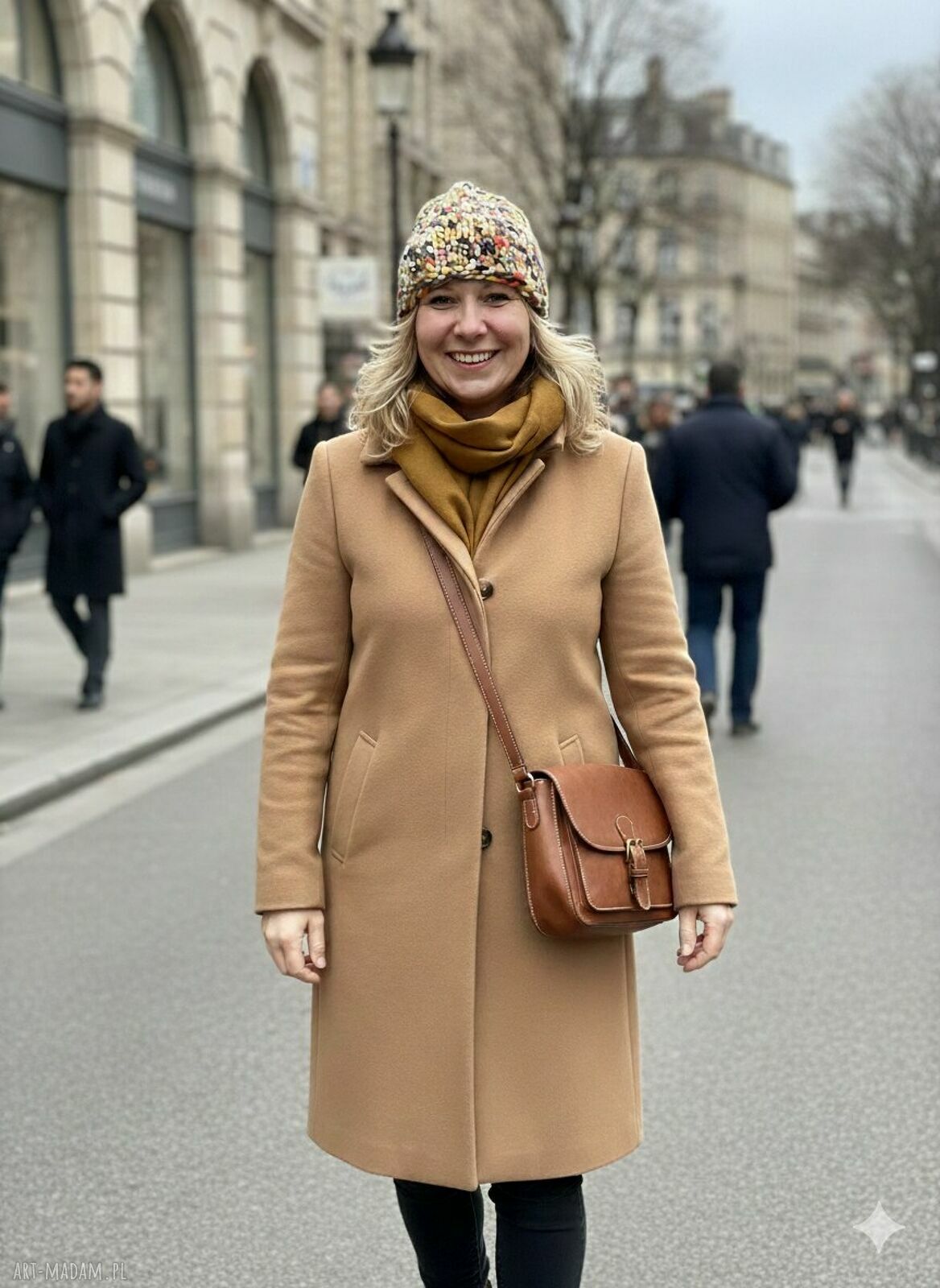 Czapka Chunky Beanie z 100% Wełny Merino (Multikolor) - ręcznie robiona