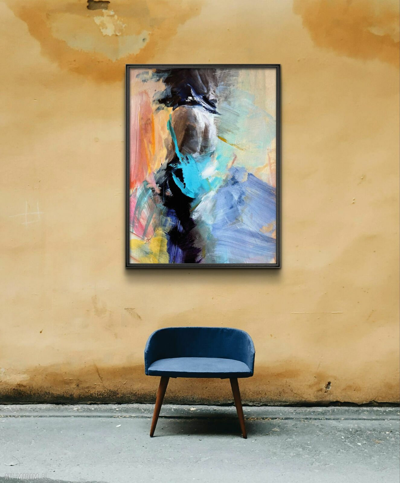Chusta 100x70 cm - pastelowa inkografia kobiety do oprawy
